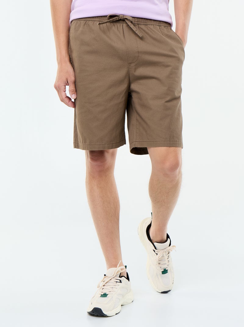Bermuda chino de sarga Marron - Kiabi