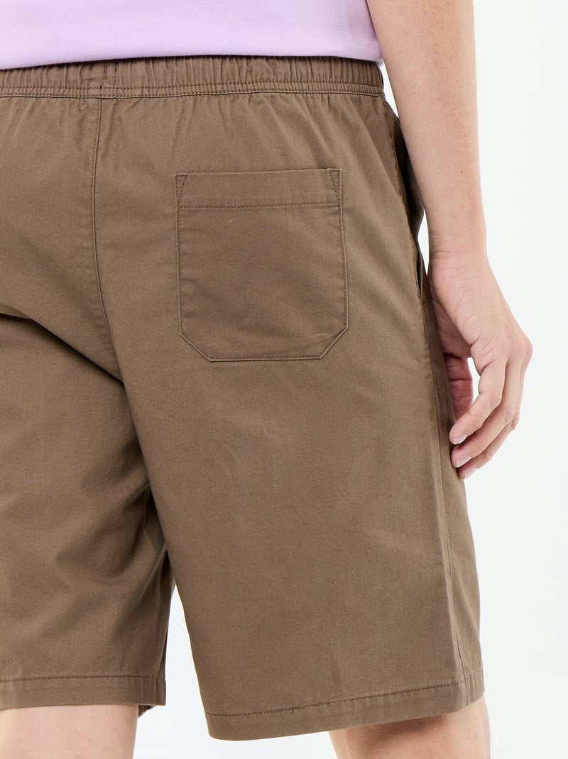 Bermuda chino de sarga Marron - Kiabi