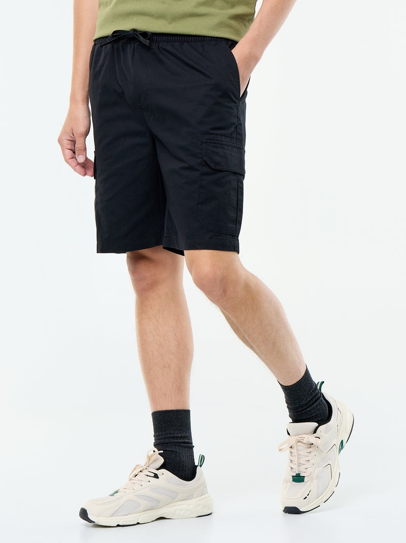Bermuda chino de sarga Negro - Kiabi