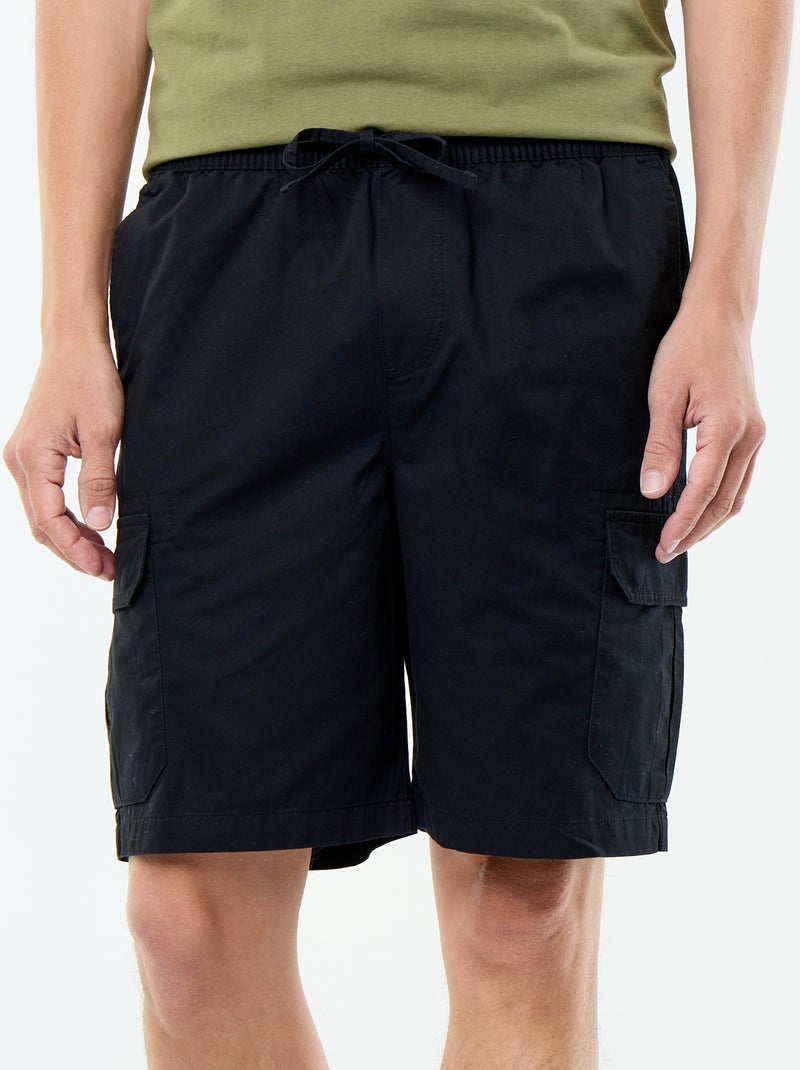 Bermuda chino de sarga Negro - Kiabi