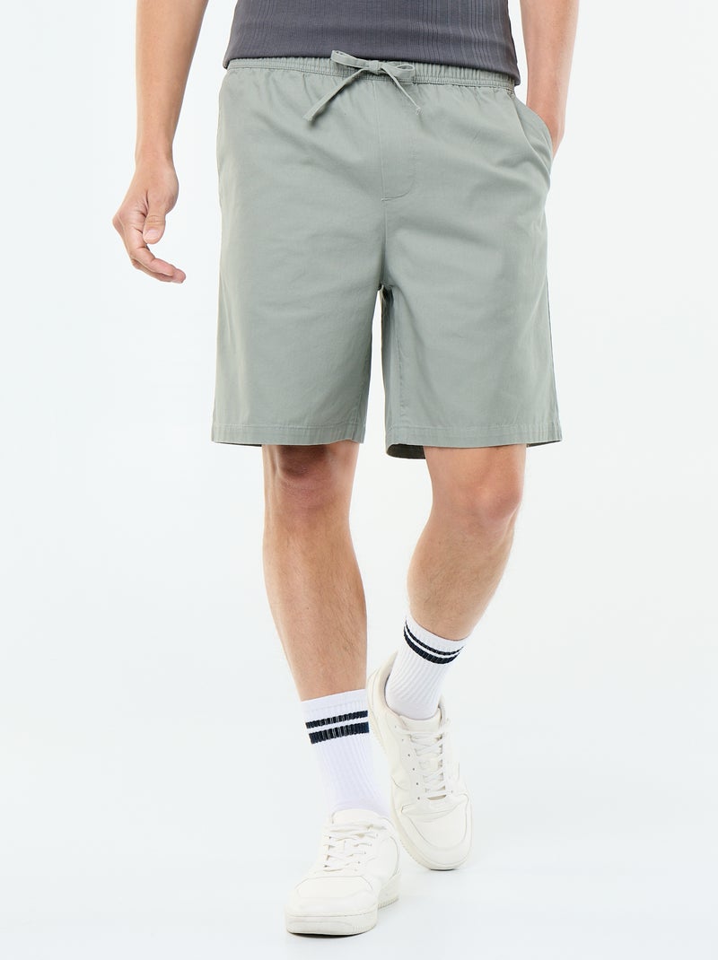 Bermuda chino de sarga Verde - Kiabi