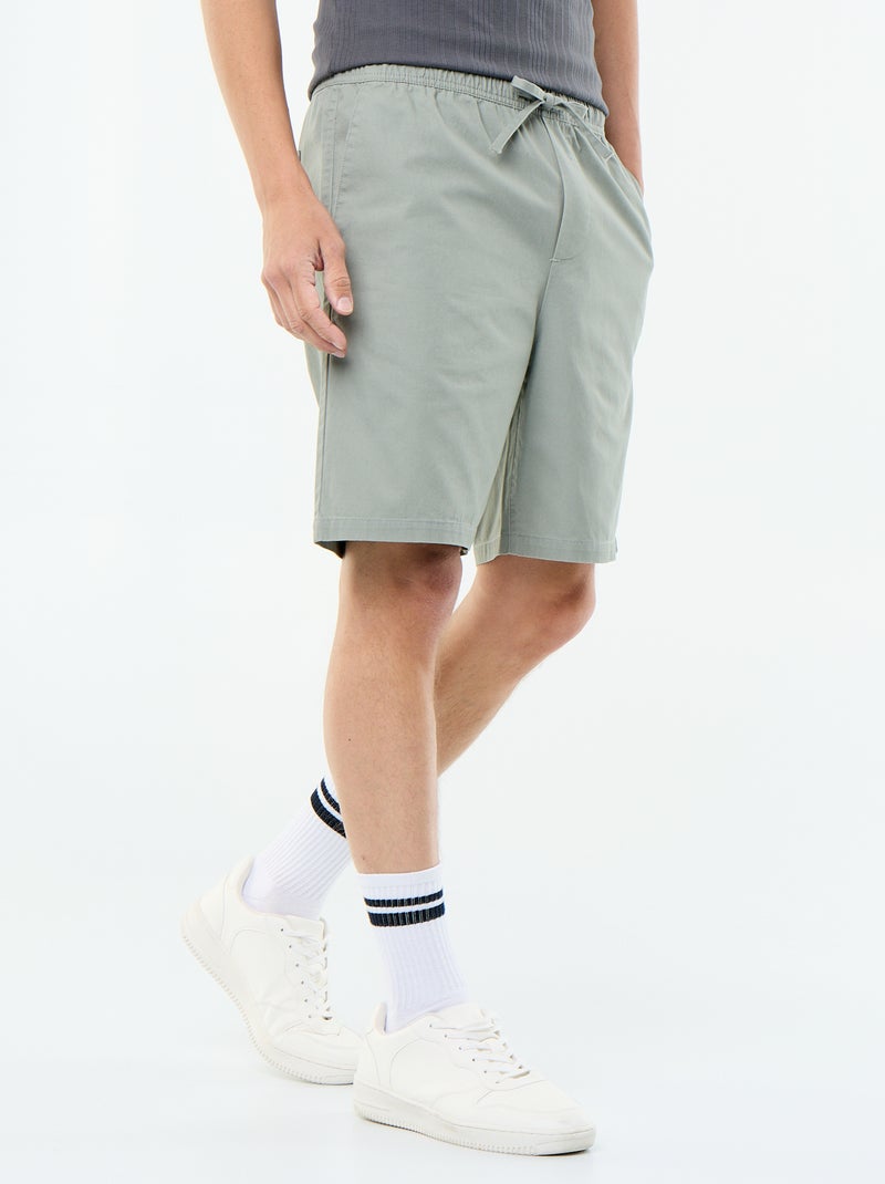 Bermuda chino de sarga Verde - Kiabi