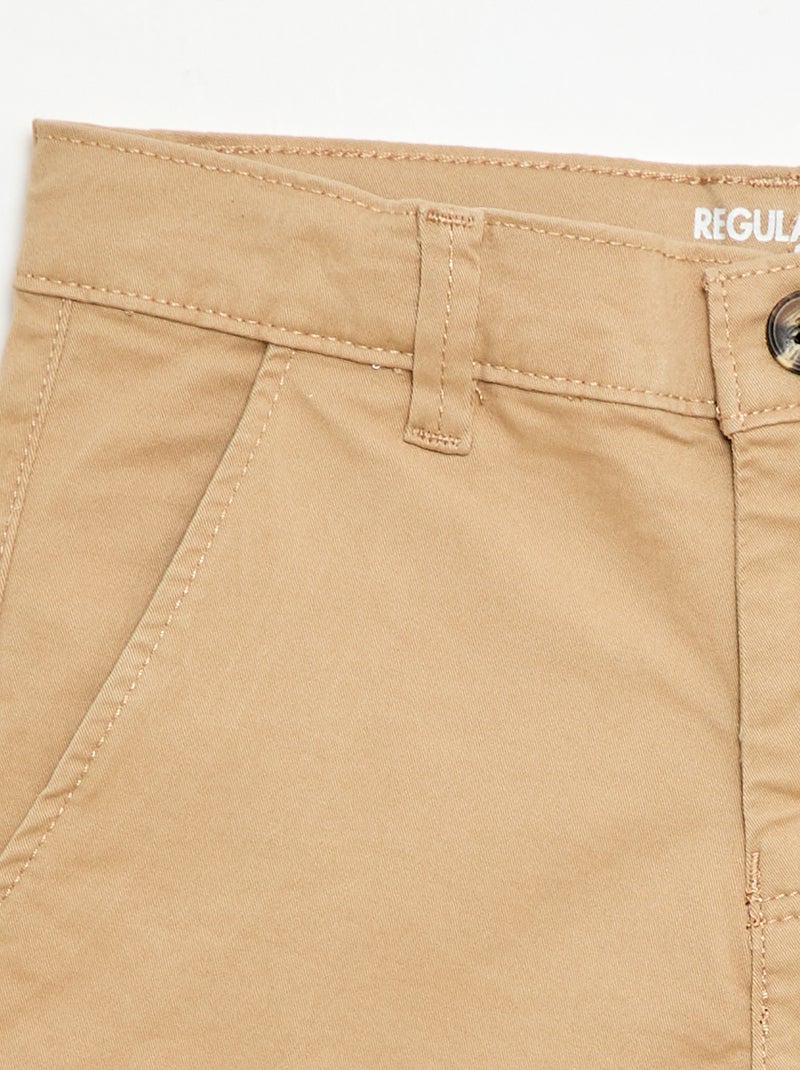 Bermuda chino de twill Beige - Kiabi