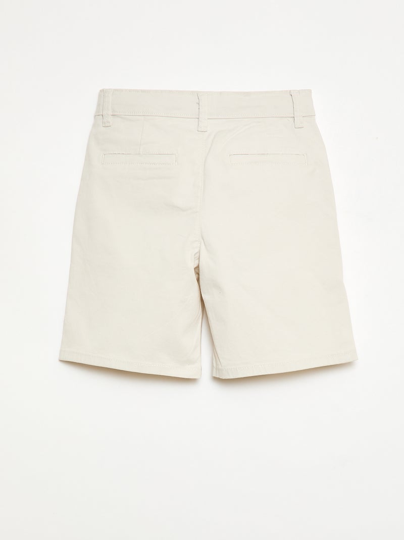 Bermuda chino de twill Blanco - Kiabi