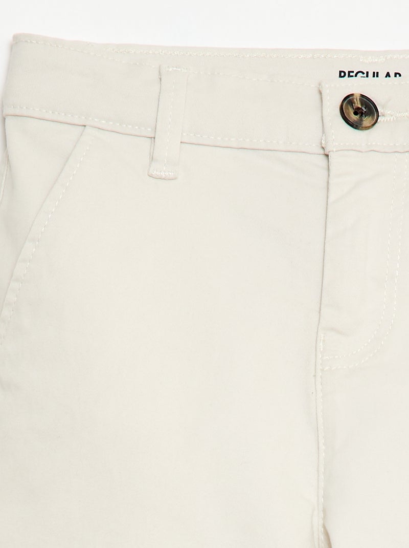 Bermuda chino de twill Blanco - Kiabi