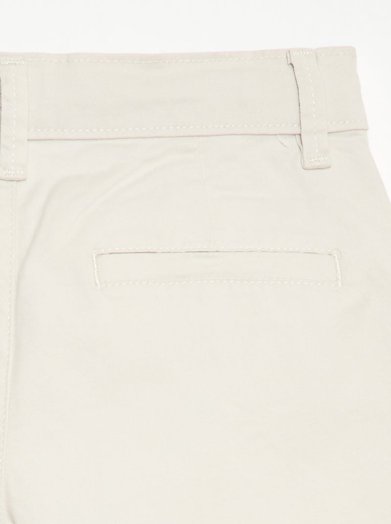 Bermuda chino de twill Blanco - Kiabi