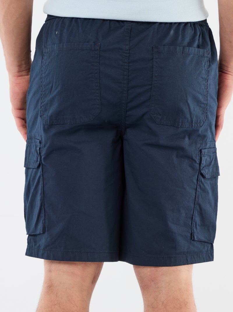 Bermuda chino en popelina con bolsillos con solapa Azul - Kiabi