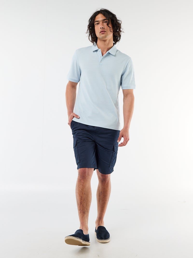Bermuda chino en popelina con bolsillos con solapa Azul - Kiabi