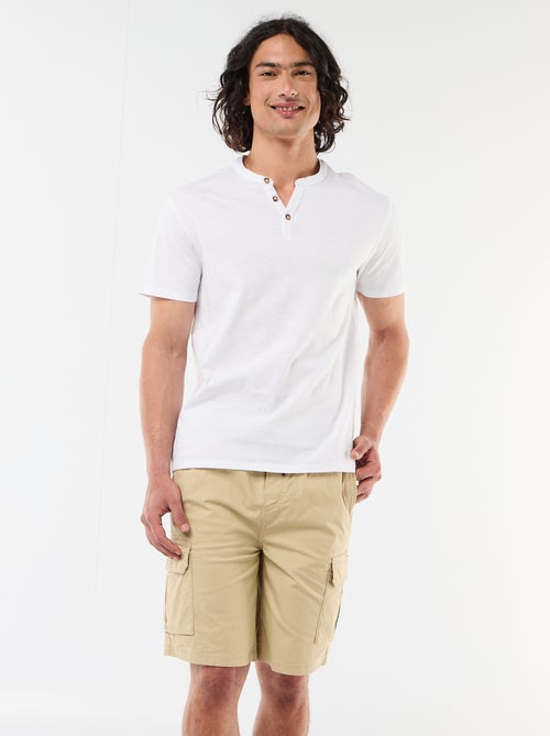 Bermuda chino en popelina con bolsillos con solapa - Kiabi