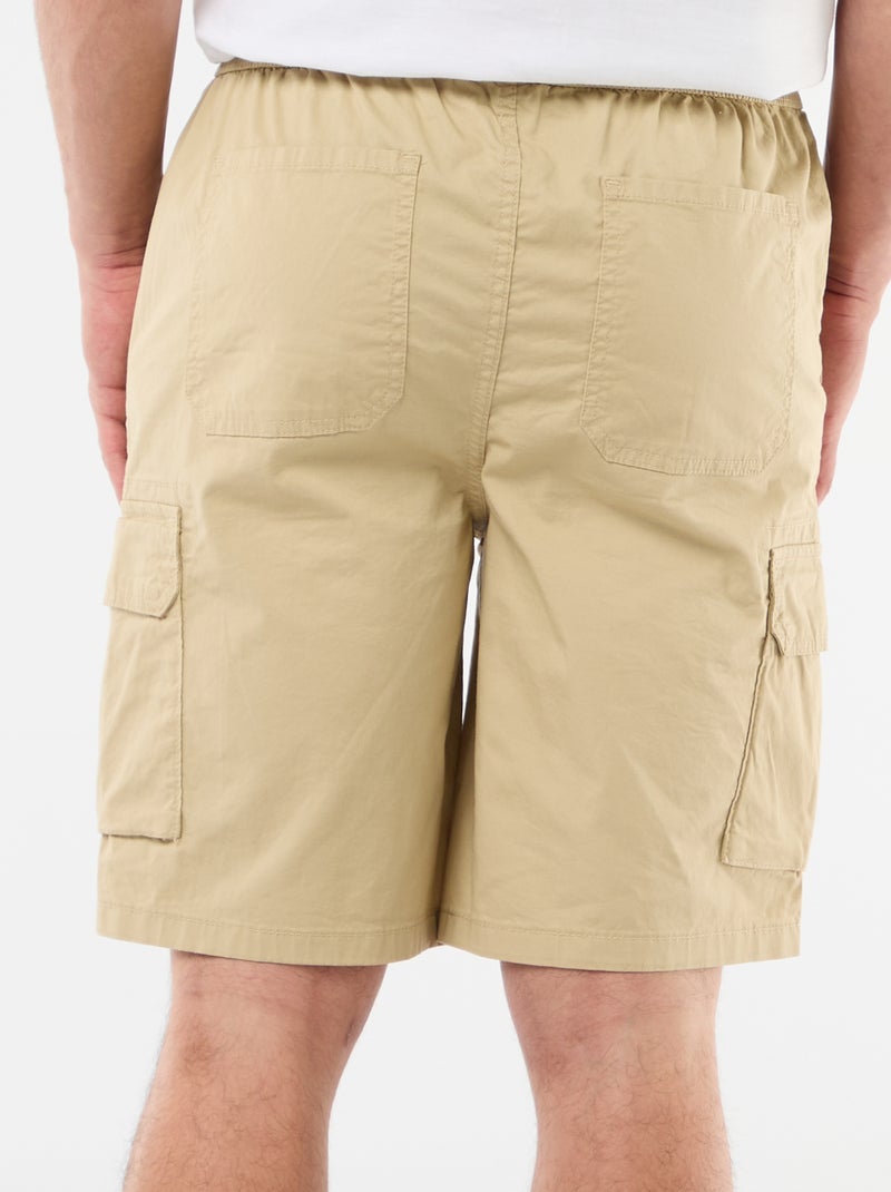Bermuda chino en popelina con bolsillos con solapa Beige - Kiabi
