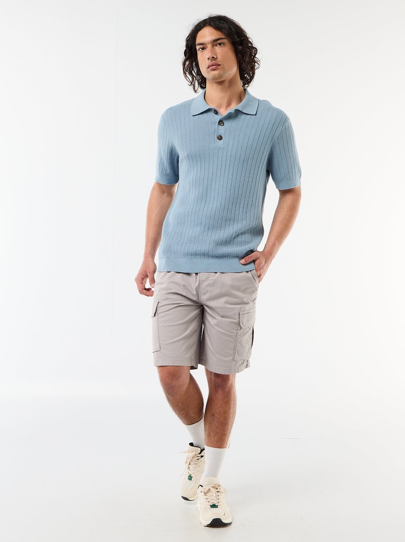 Bermuda chino en popelina con bolsillos con solapa Gris - Kiabi