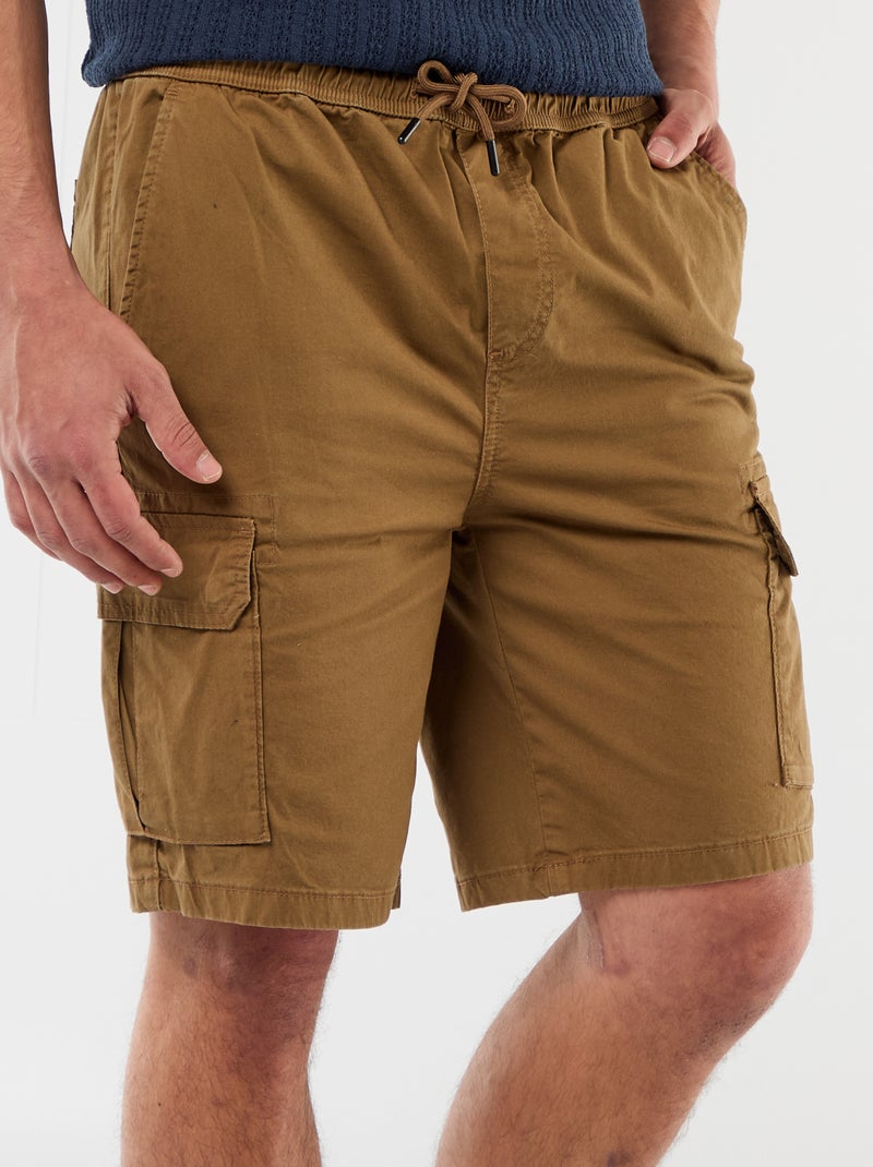 Bermuda chino en popelina con bolsillos con solapa Marron - Kiabi