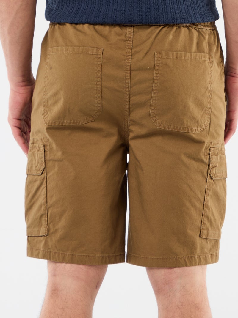 Bermuda chino en popelina con bolsillos con solapa Marron - Kiabi