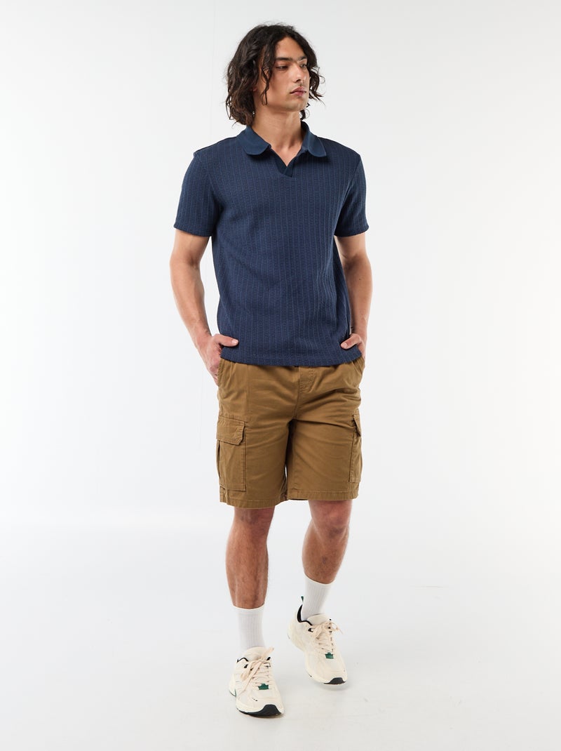 Bermuda chino en popelina con bolsillos con solapa Marron - Kiabi