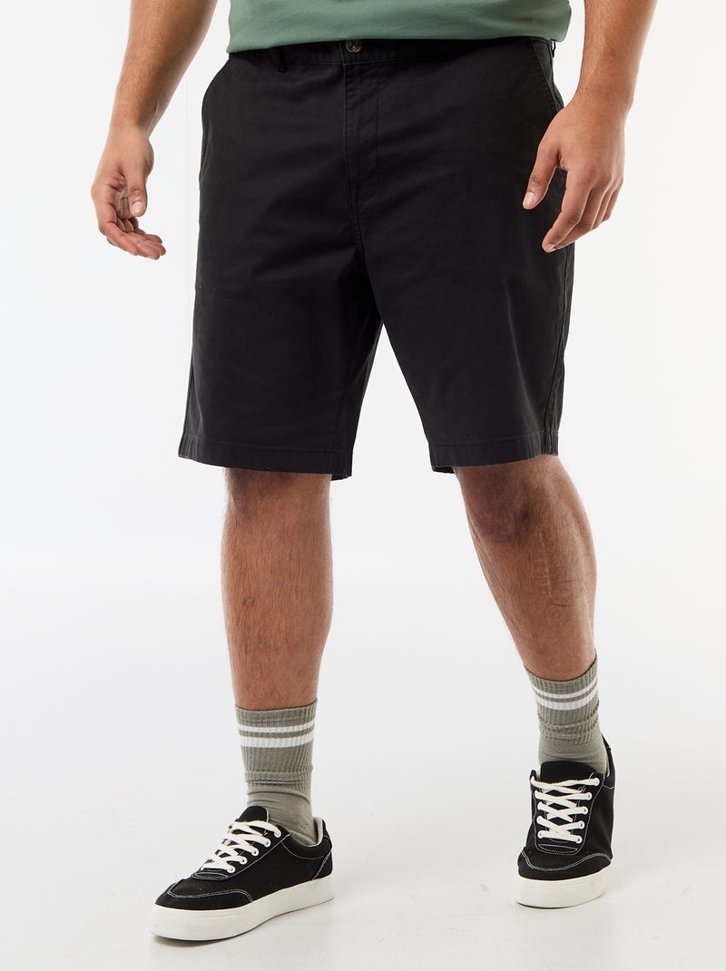 Bermuda chino en twill Negro - Kiabi