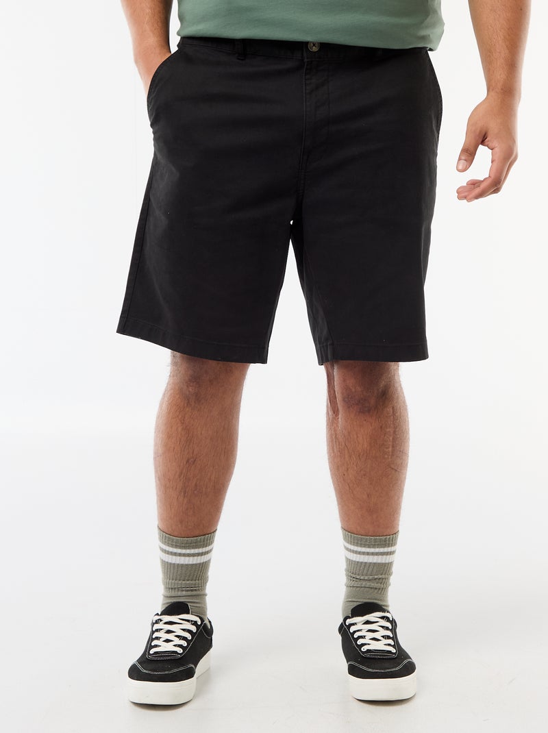 Bermuda chino en twill Negro - Kiabi