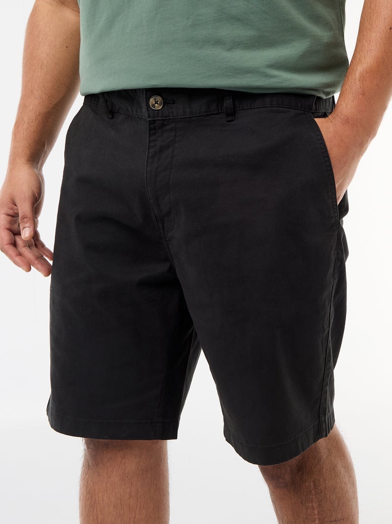 Bermuda chino en twill Negro - Kiabi