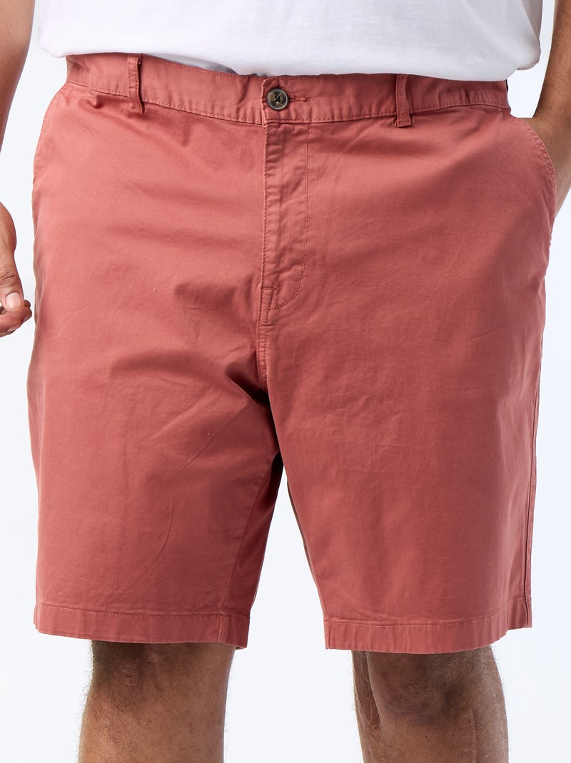 Bermuda chino en twill Rosa - Kiabi