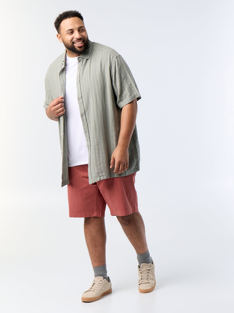 Bermuda chino en twill Rosa - Kiabi