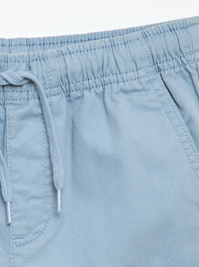 Bermuda chino liso con cordones ajustables Azul - Kiabi