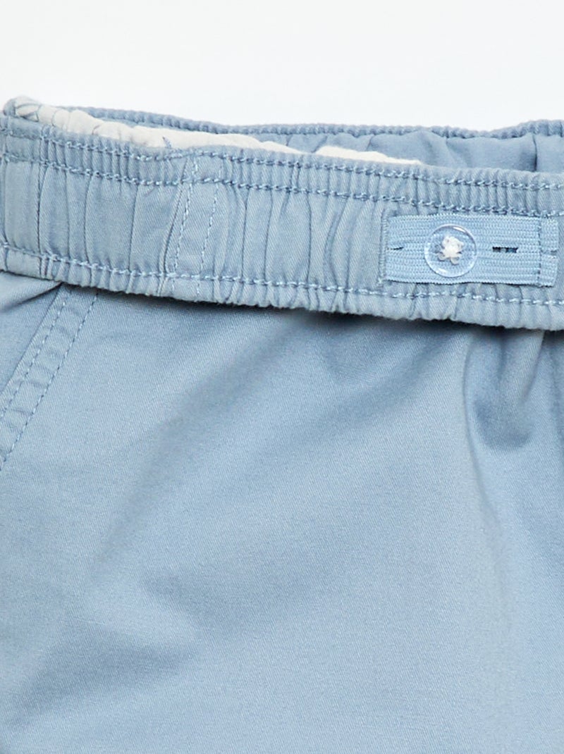 Bermuda chino liso con cordones ajustables Azul - Kiabi