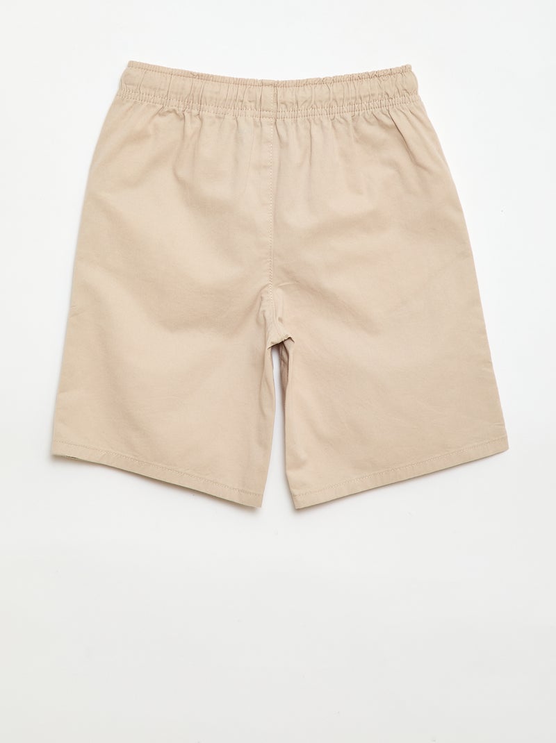 Bermuda chino liso con cordones ajustables Beige - Kiabi