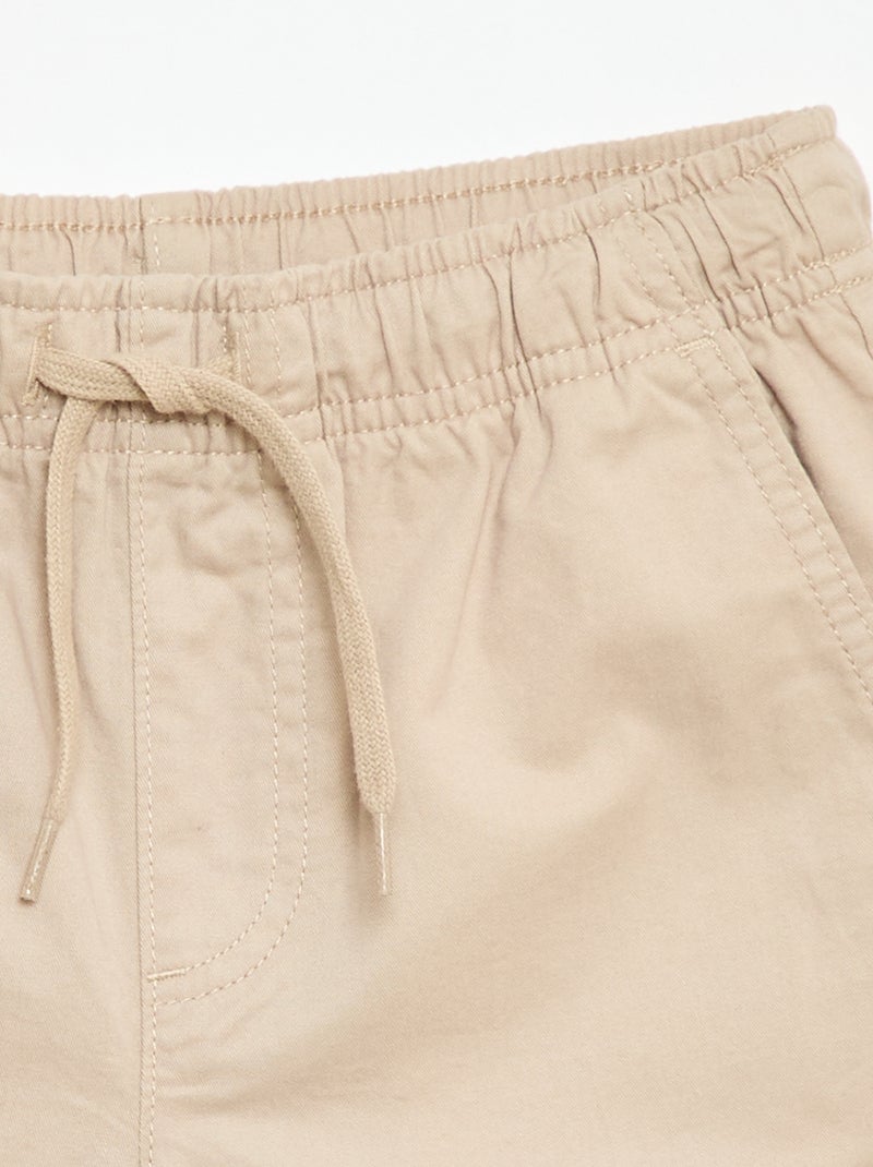 Bermuda chino liso con cordones ajustables Beige - Kiabi
