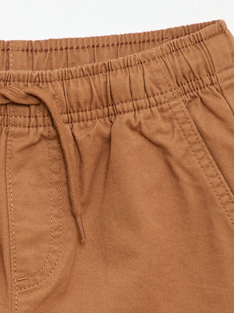 Bermuda chino liso con cordones ajustables Beige - Kiabi