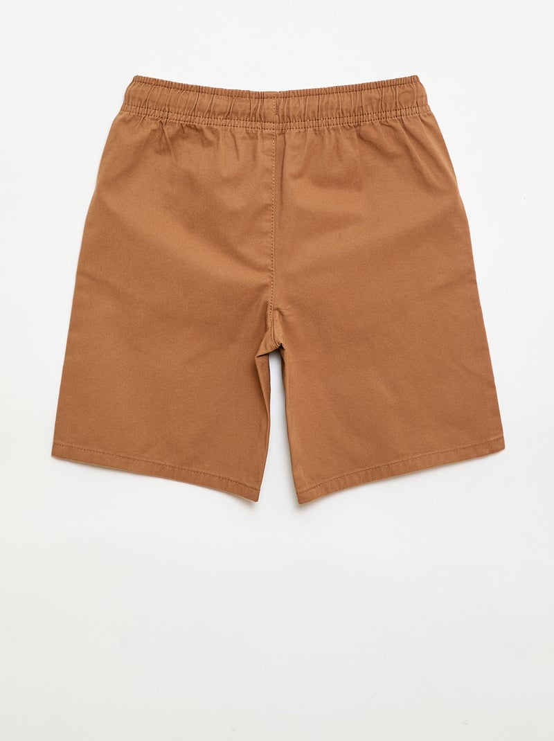 Bermuda chino liso con cordones ajustables Beige - Kiabi