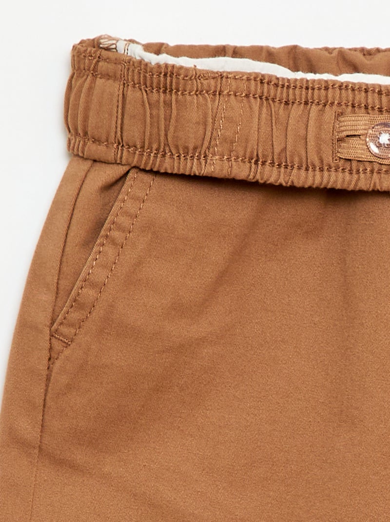Bermuda chino liso con cordones ajustables Beige - Kiabi