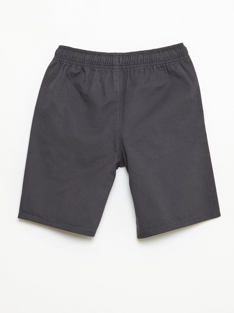 Bermuda chino liso con cordones ajustables Negro - Kiabi