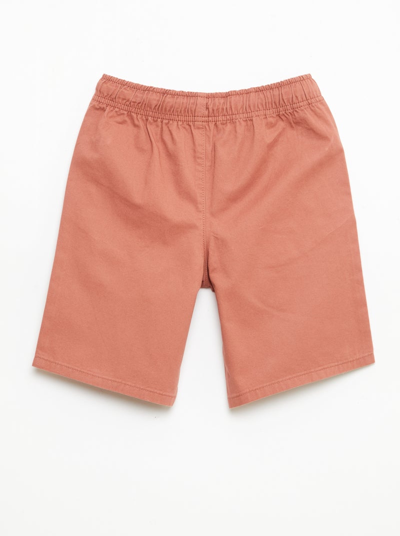Bermuda chino liso con cordones ajustables Rosa - Kiabi