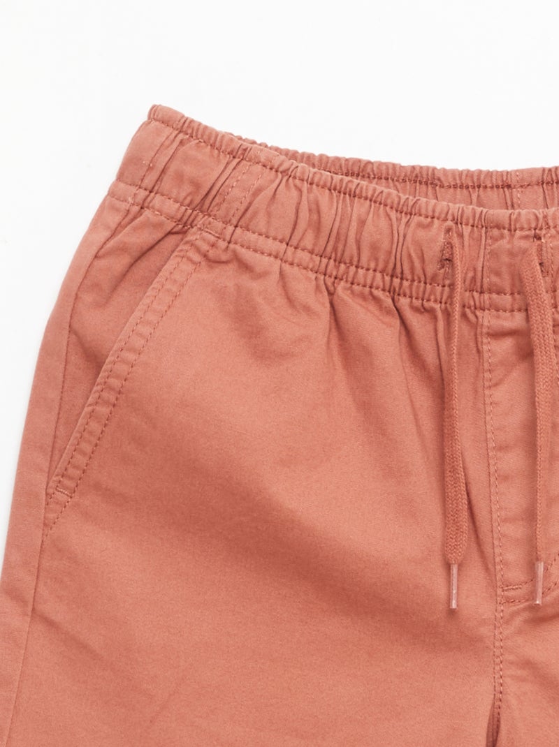 Bermuda chino liso con cordones ajustables Rosa - Kiabi