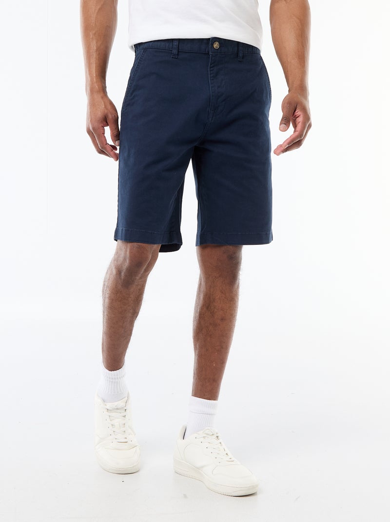 Bermuda chino liso en twill Azul - Kiabi