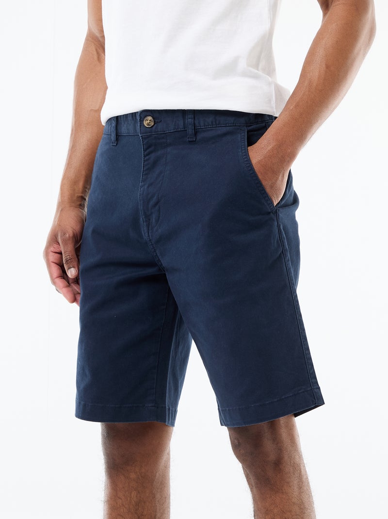 Bermuda chino liso en twill Azul - Kiabi