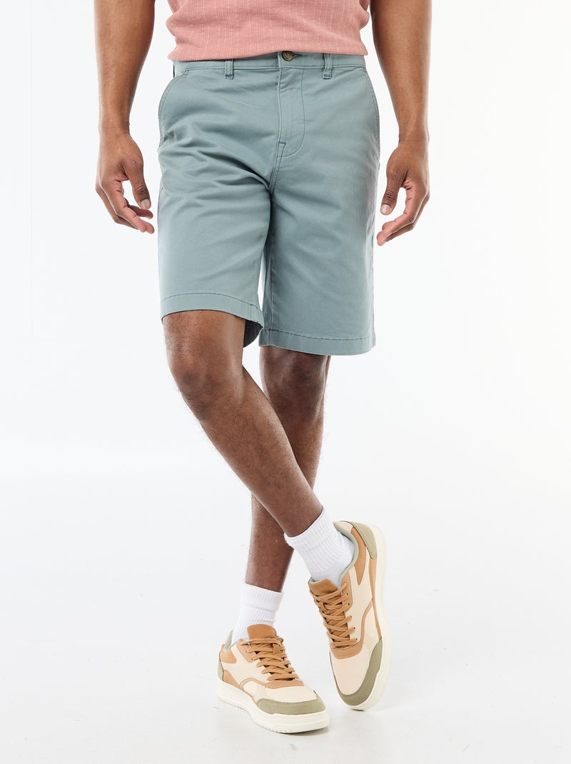 Bermuda chino liso en twill Azul - Kiabi