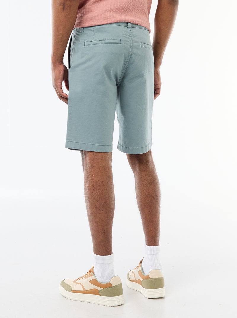 Bermuda chino liso en twill Azul - Kiabi