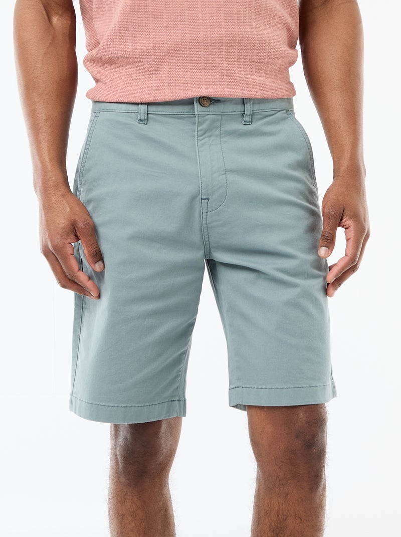 Bermuda chino liso en twill Azul - Kiabi