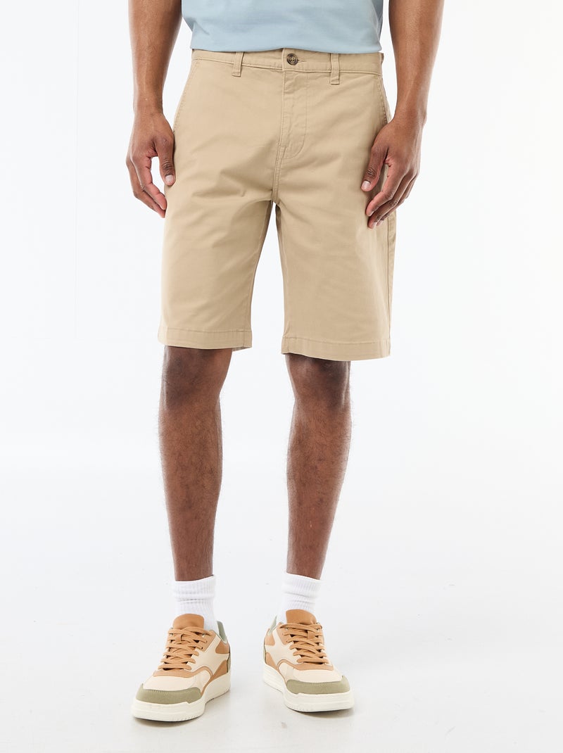 Bermuda chino liso en twill Beige - Kiabi