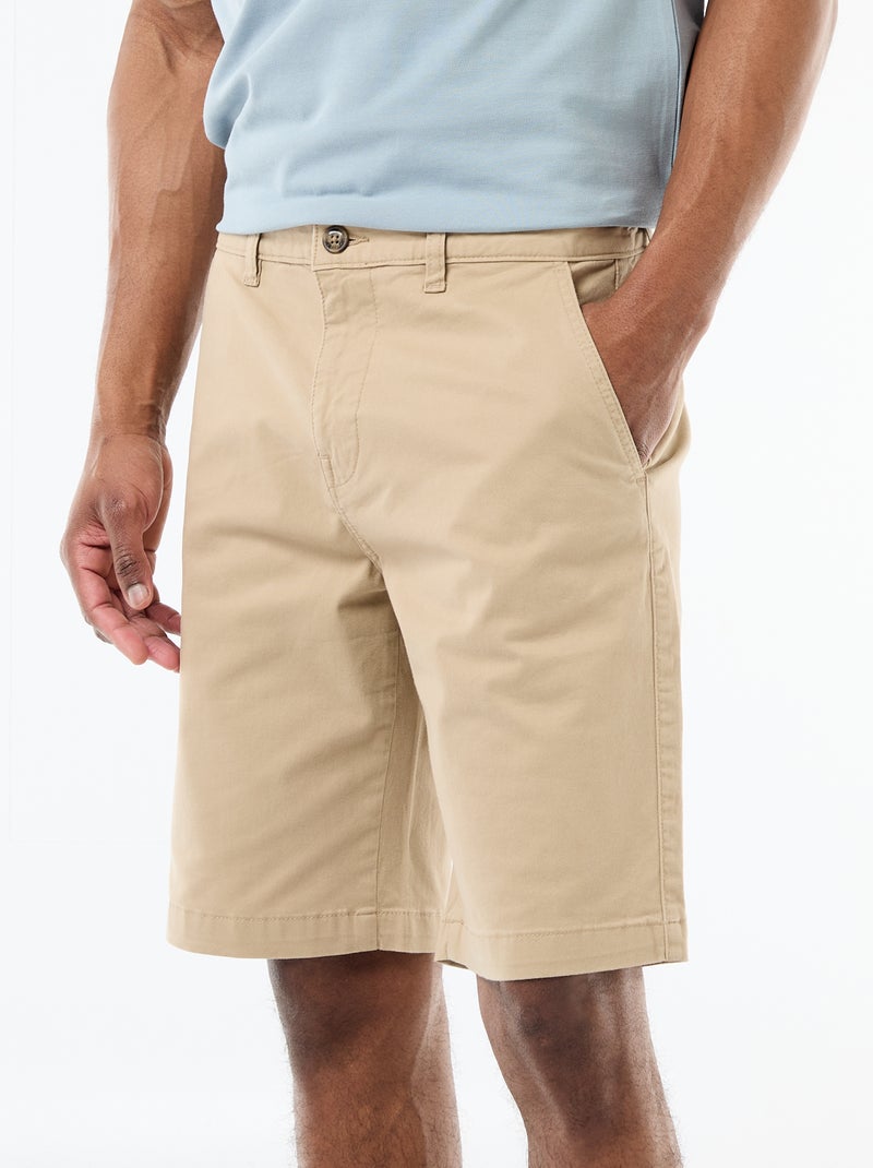 Bermuda chino liso en twill Beige - Kiabi