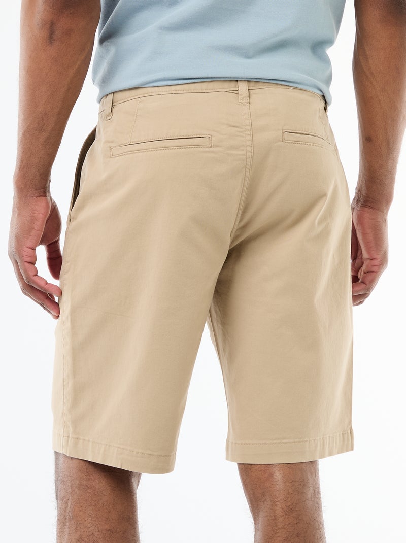 Bermuda chino liso en twill Beige - Kiabi