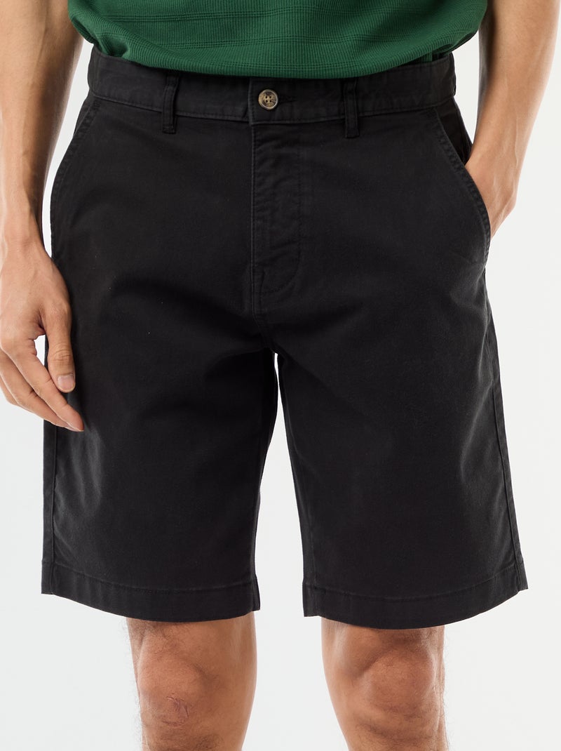 Bermuda chino liso en twill Negro - Kiabi