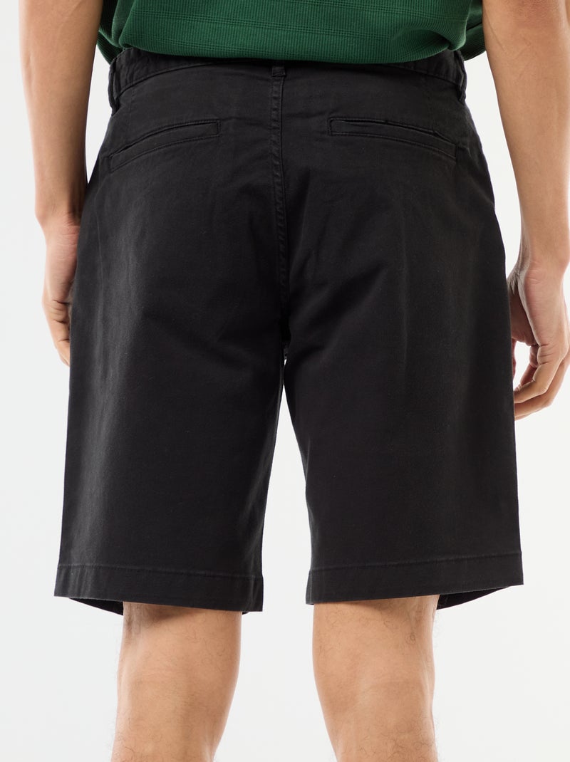 Bermuda chino liso en twill Negro - Kiabi