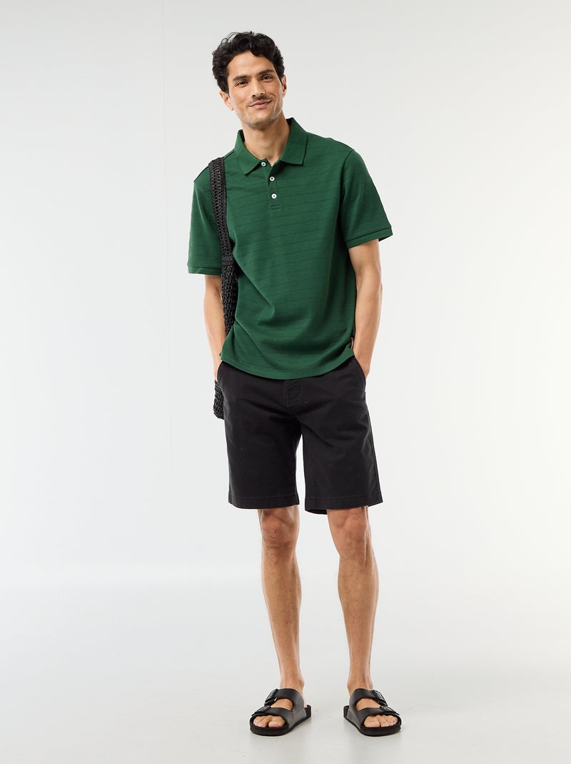 Bermuda chino liso en twill Negro - Kiabi