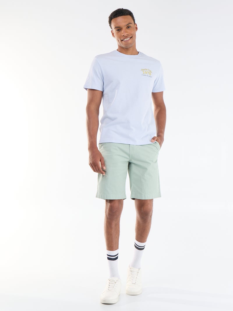 Bermuda chino liso en twill Verde - Kiabi
