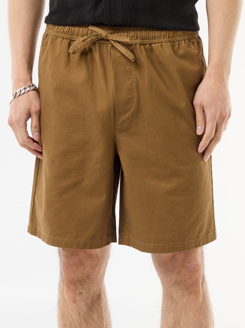 Bermuda chino liso Marron - Kiabi