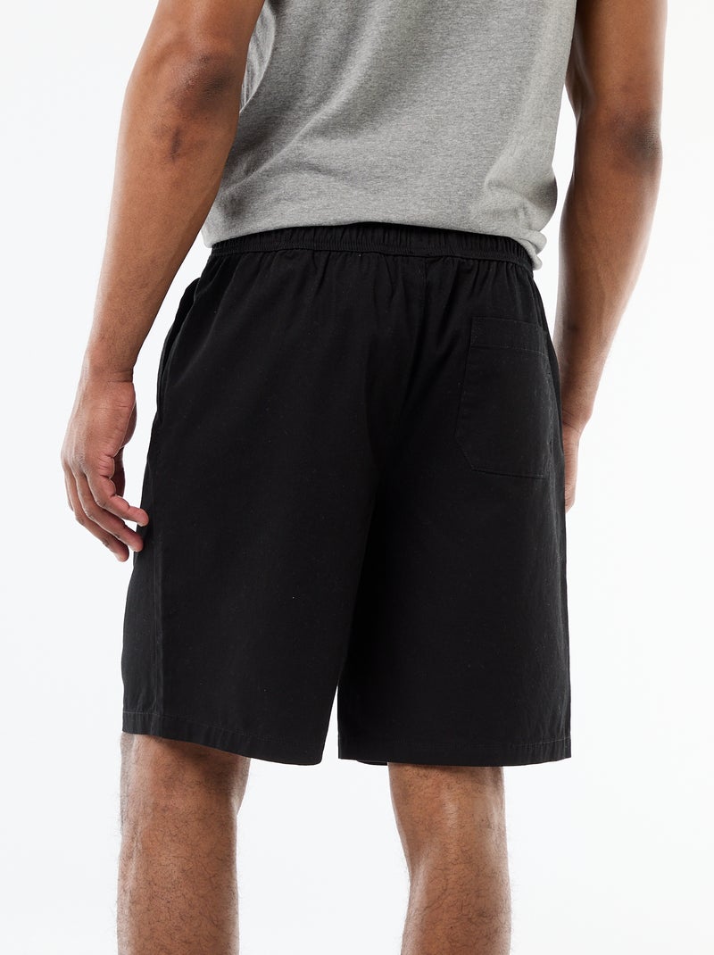 Bermuda chino liso Negro - Kiabi