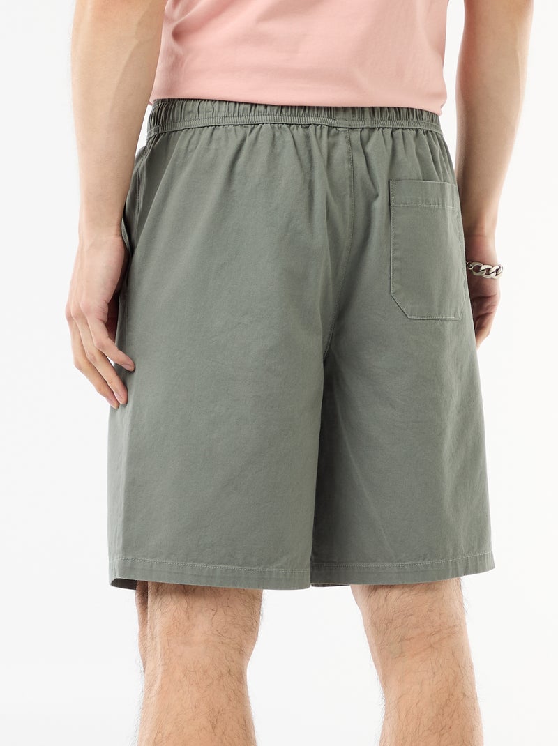 Bermuda chino liso Verde - Kiabi