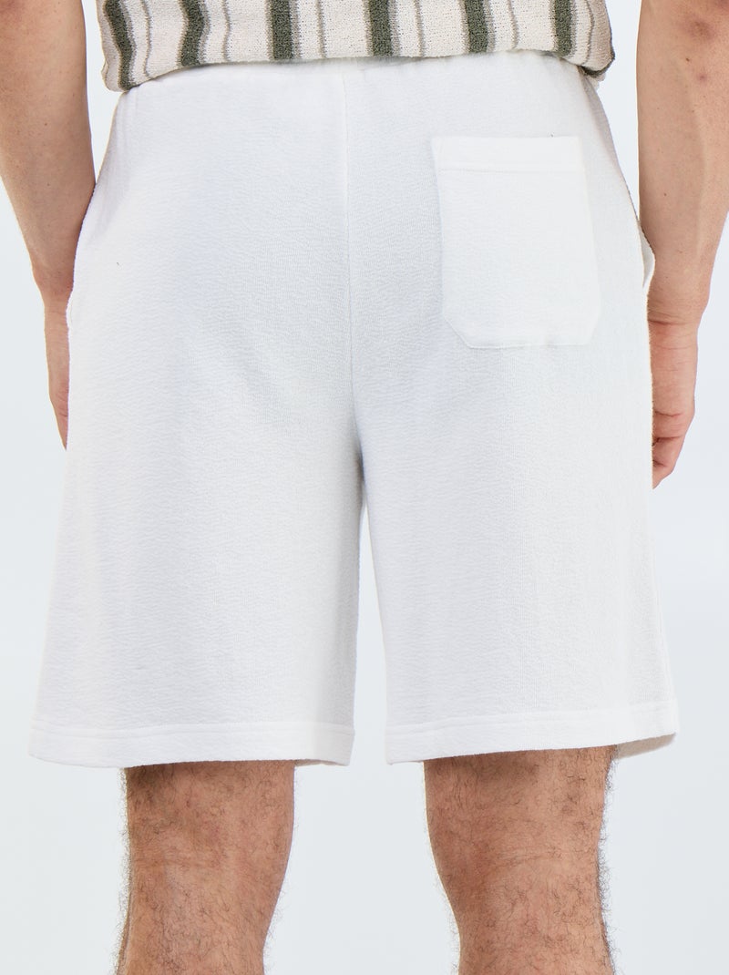 Bermuda con cintura elástica y cordones Blanco - Kiabi