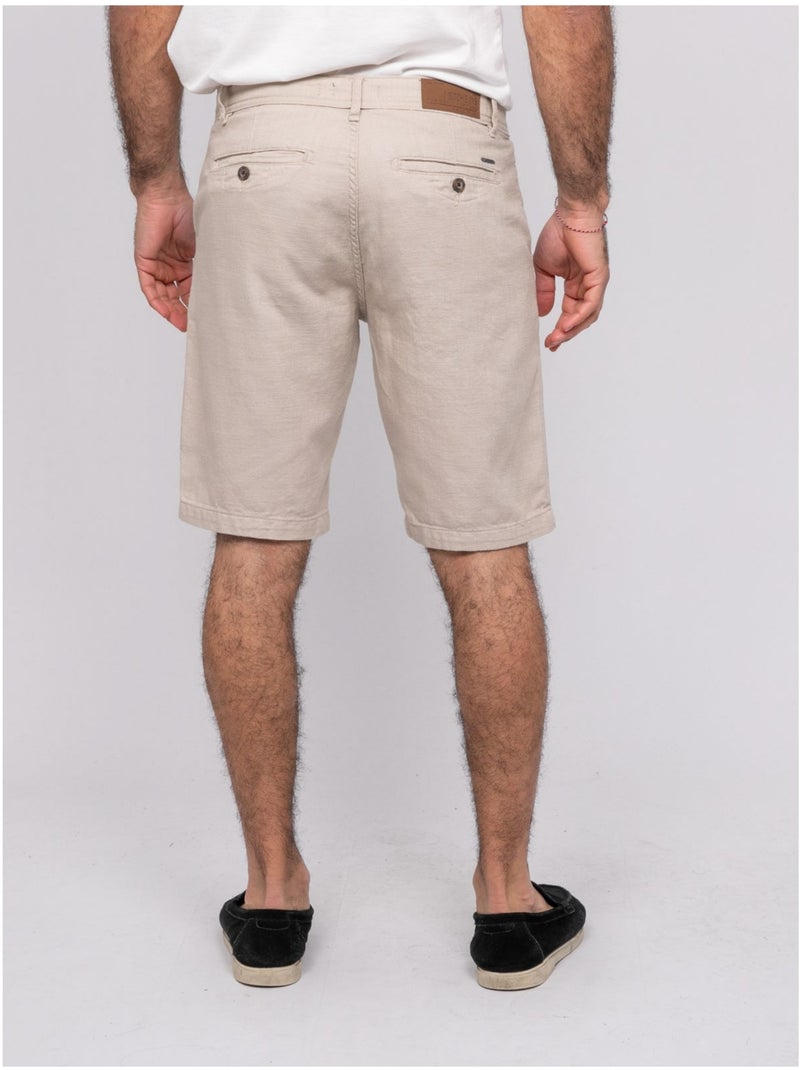 Bermuda de algodón slub BELKINO Beige - Kiabi
